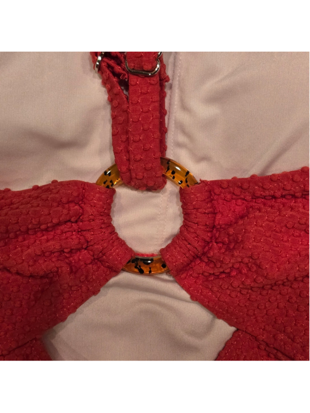 Women's Unbranded Red Textured One-Piece Swimsuit Size S - Picture 6 of 6
